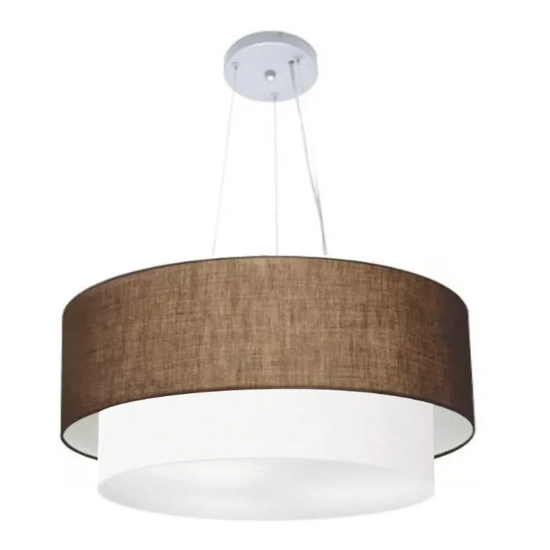 Pendente Cilíndrico Café E Branco Mj-4073