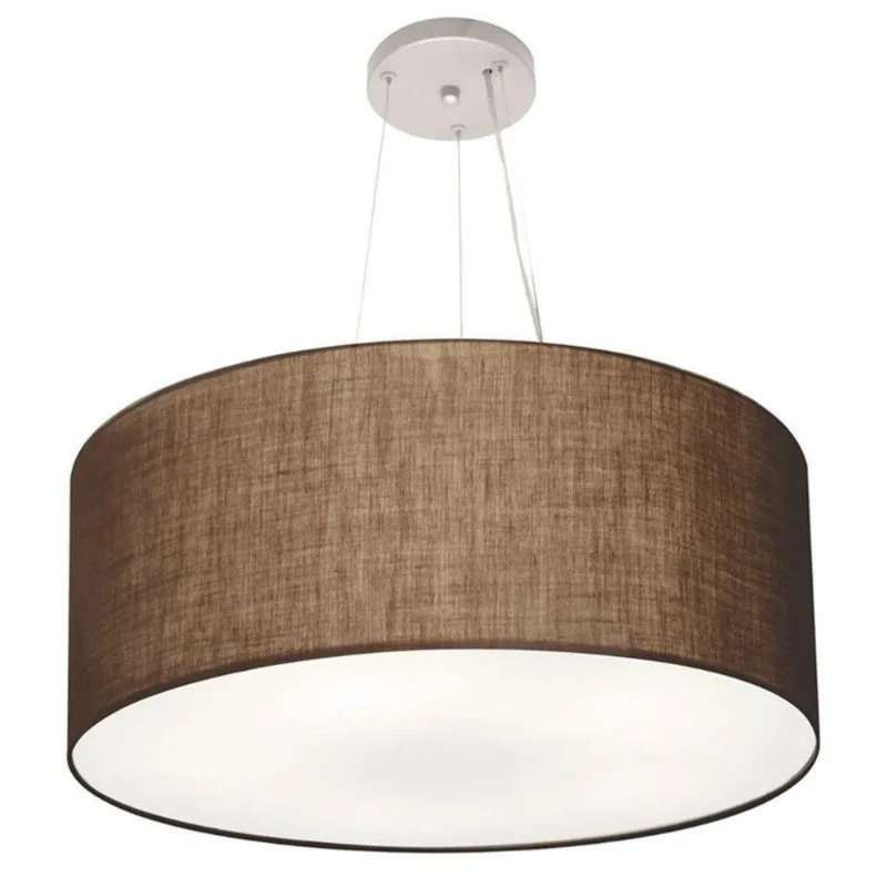 Pendente Cilíndrico Café Mj-4074 Para Mesa De Jantar E Estar