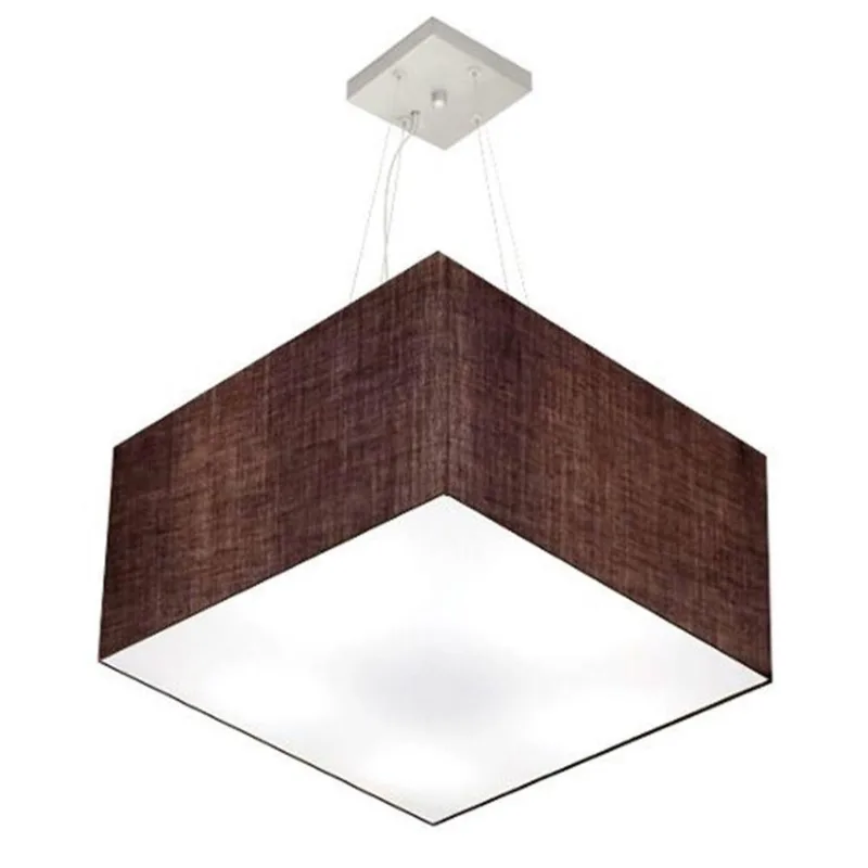 Pendente Quadrado Café Mj-4075 Para Mesa De Jantar E Estar - Vivare Brasil Iluminação