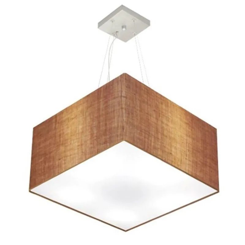 Pendente Quadrado Palha Mj-4075 Para Mesa De Jantar E Estar - Vivare Brasil Iluminação