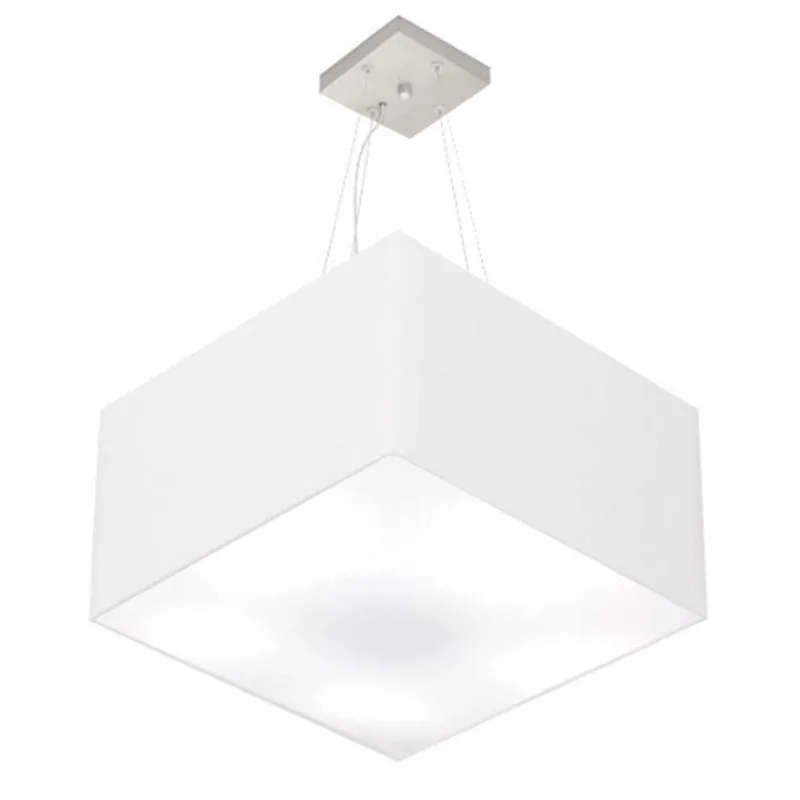 Pendente Quadrado Branco Mj-4077 Para Mesa De Jantar E Estar