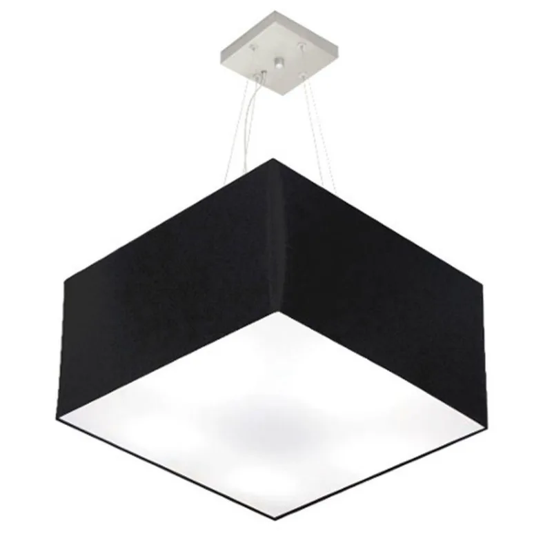 Pendente Quadrado Preto Mj-4077 Para Mesa De Jantar E Estar - Vivare Brasil Iluminação