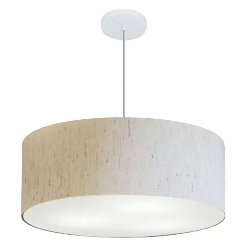Pendente Cilíndrico Linho Bege Mj-4079