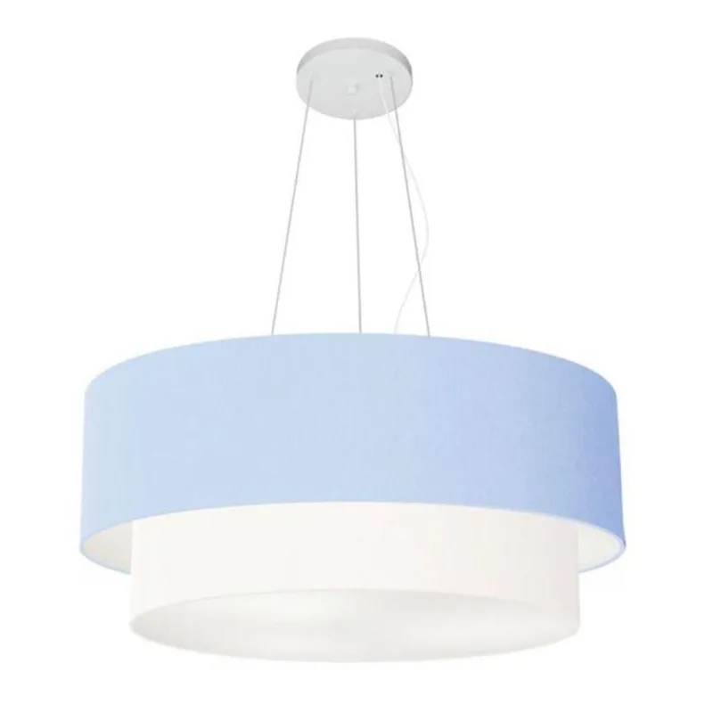 Pendente Cilíndrico Azul Bebê E Branco Mj-4082