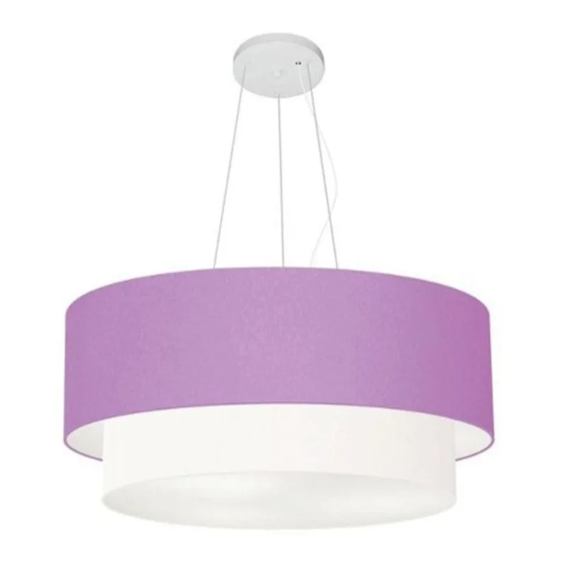 Pendente Cilíndrico Lilás E Branco Mj-4082