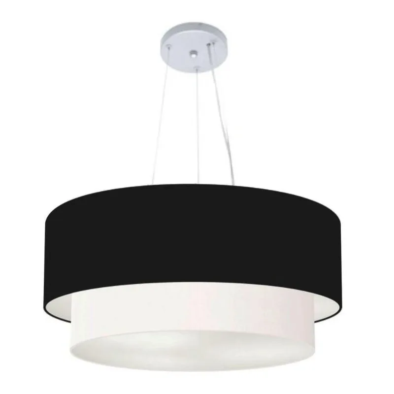 Pendente Cilíndrico Preto E Branco Mj-4082