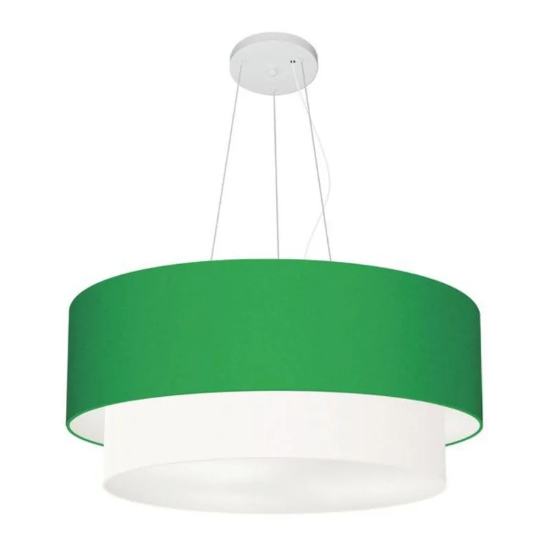Pendente Cilíndrico Verde Folha E Branco Mj-4082