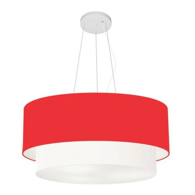 Pendente Cilíndrico Vermelho E Branco Mj-4082