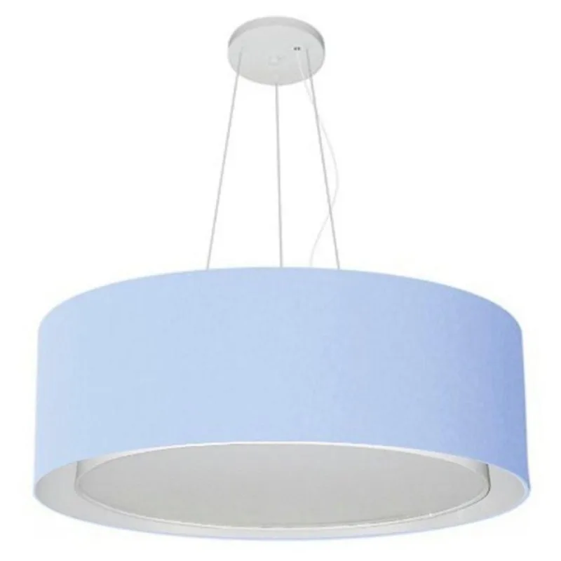 Pendente Cilíndrico Azul Bebê Mj-4126 Para Mesa De Jantar E Estar