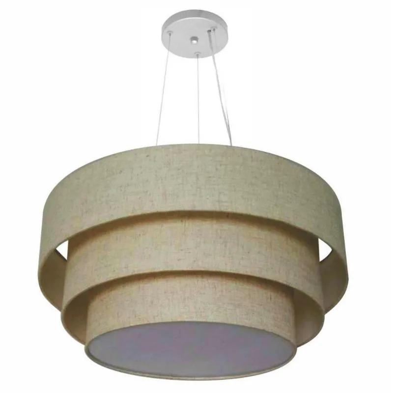 Pendente Triplo Cilíndrico Rustico Bege Mj-4133 - Vivare Brasil Iluminação