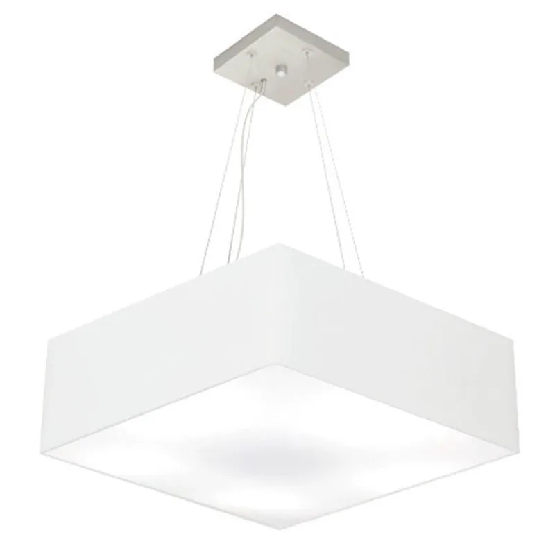 Pendente Quadrado Branco Mj-4137 Para Mesa De Jantar E Estar