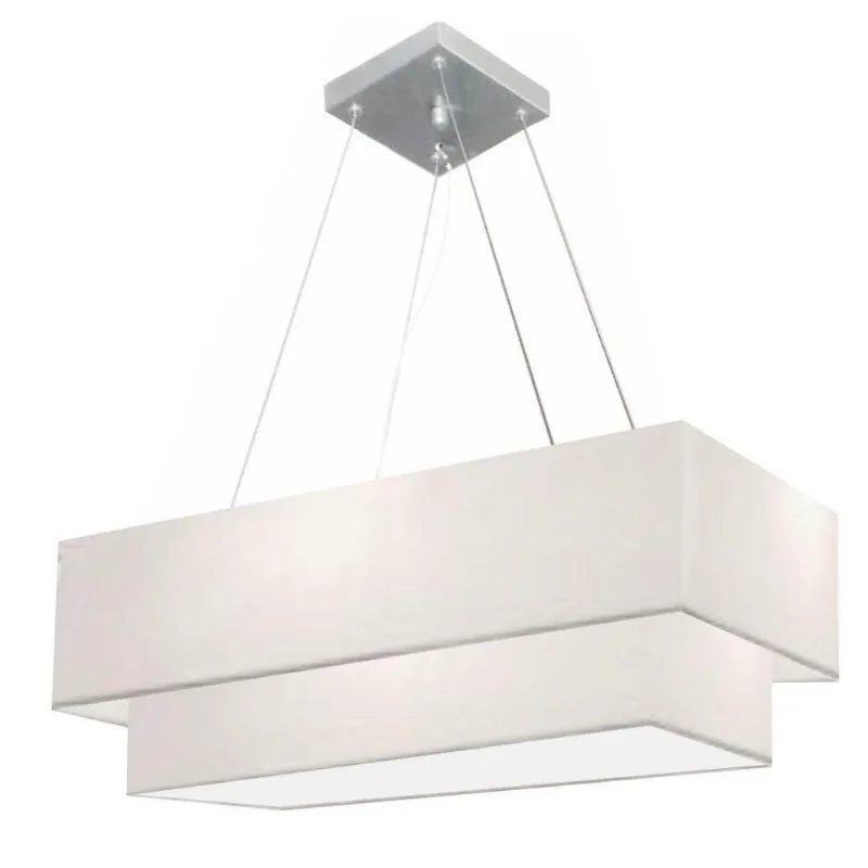 Pendente Retangular Branco Mj-4138 - Vivare Brasil Iluminação