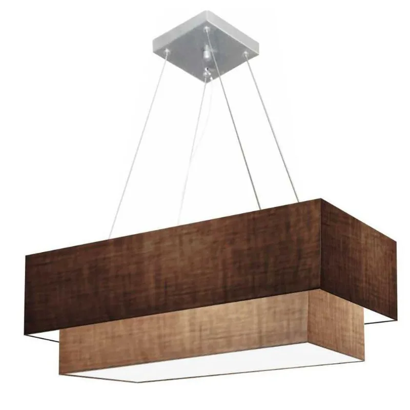 Pendente Retangular Café E Palha Mj-4138 - Vivare Brasil Iluminação