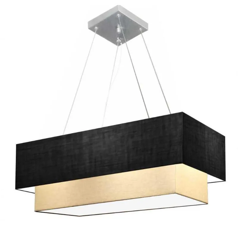 Pendente Retangular Preto E Bege Mj-4138 - Vivare Brasil Iluminação