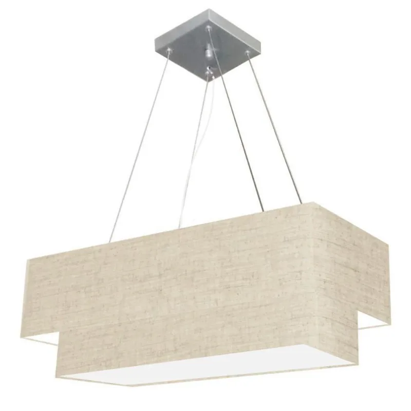 Pendente Retangular Rustico Bege Mj-4138 - Vivare Brasil Iluminação