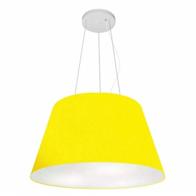 Pendente Cone Amarelo Mj-4141 Para Mesa De Jantar E Estar