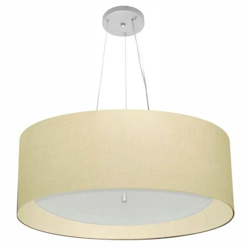 Pendente Cilíndrico Bege Mj-4142 Para Mesa De Jantar