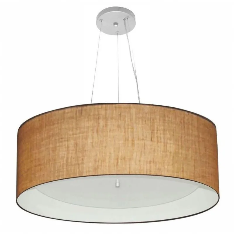 Pendente Cilíndrico Palha E Branco Mj-4142