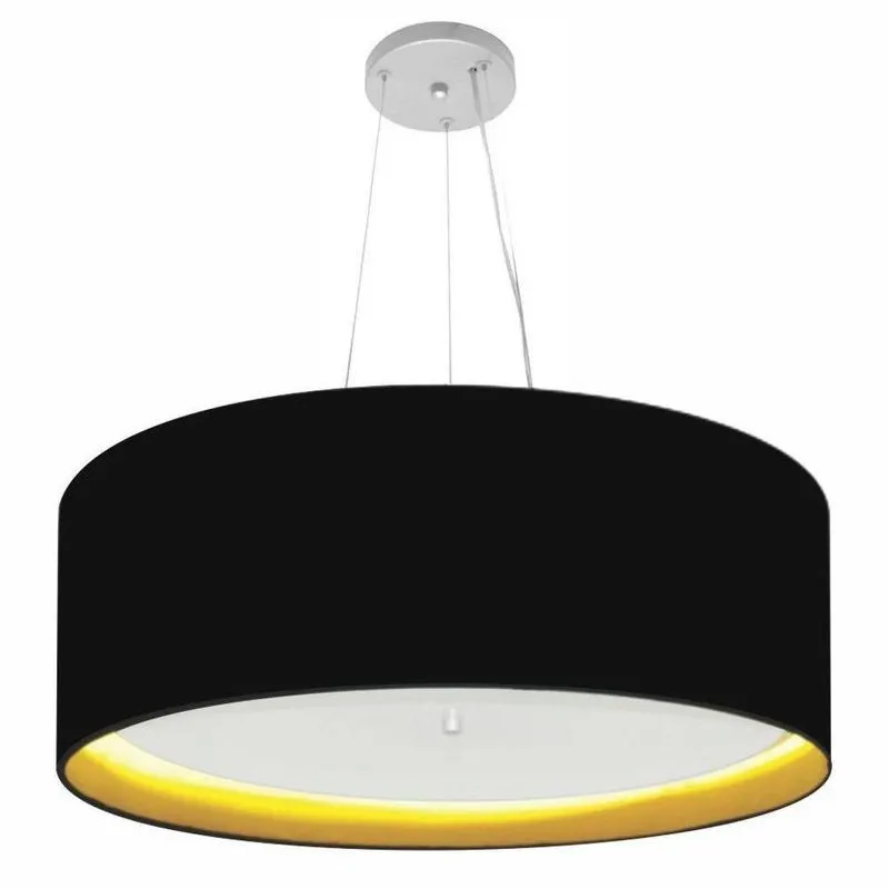 Pendente Cilíndrico Preto E Amarelo Mj-4142