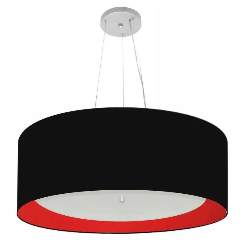 Pendente Cilíndrico Preto E Vermelho Mj-4142