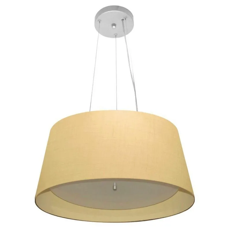 Pendente Cone Bege e Bege Mj-4144 Para Mesa de Jantar e Sala