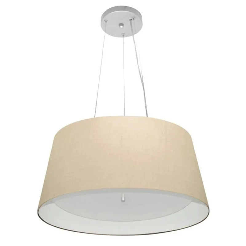 Pendente Cone Bege E Branco Mj-4144 Para Mesa De Jantar