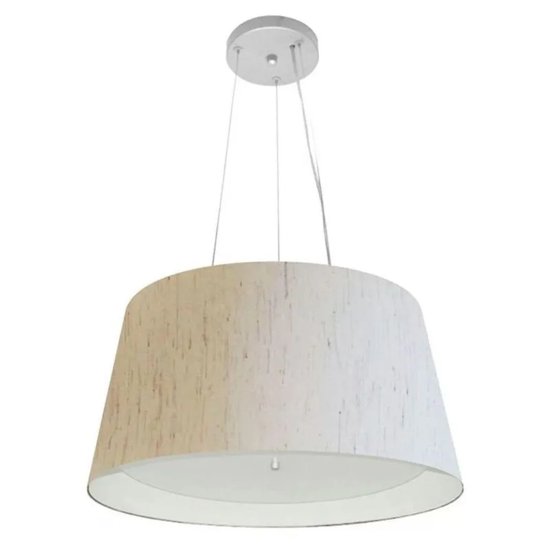 Pendente Cone Linho Bege E Branco Mj-4144
