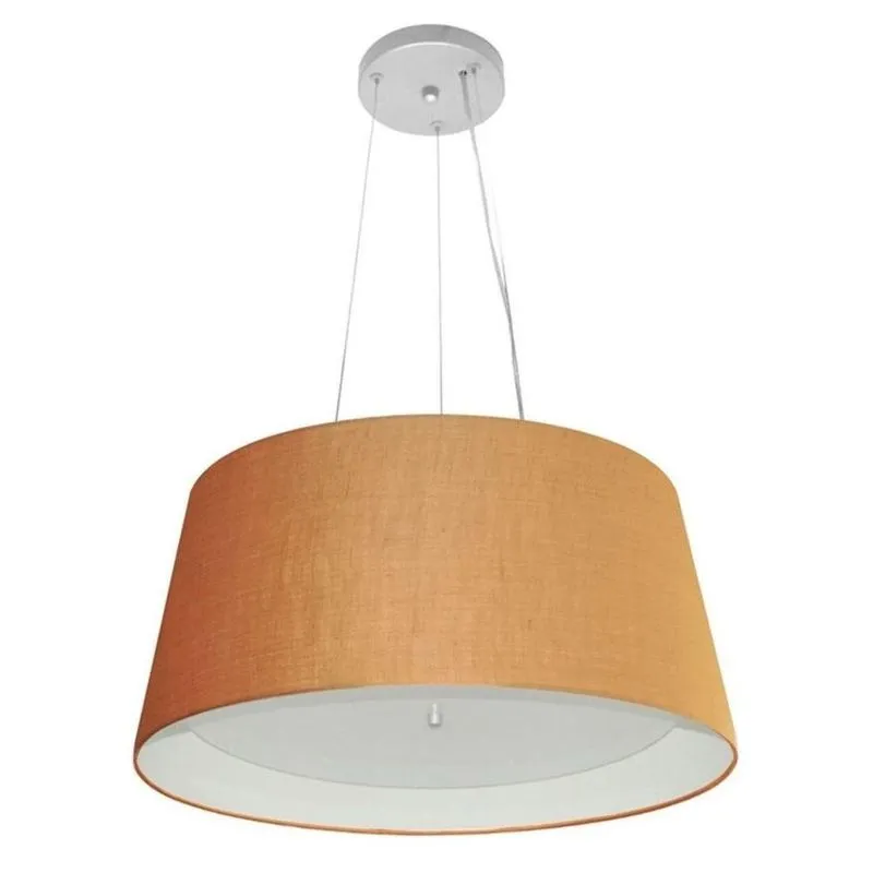 Pendente Cone Palha E Branco Mj-4144