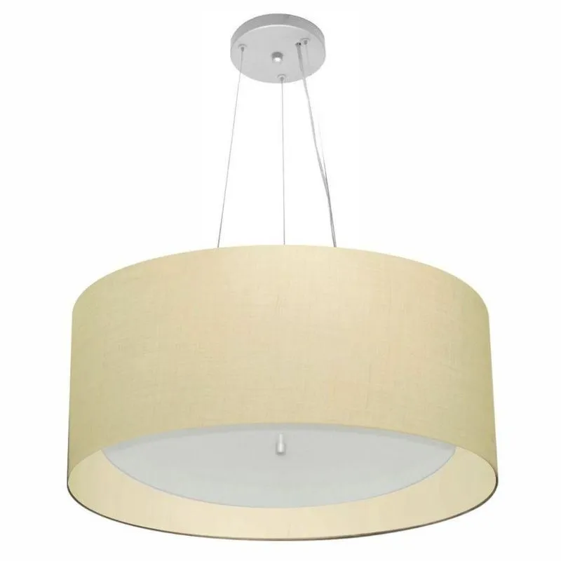 Pendente Cilíndrico Bege Mj-4145 Para Mesa De Jantar