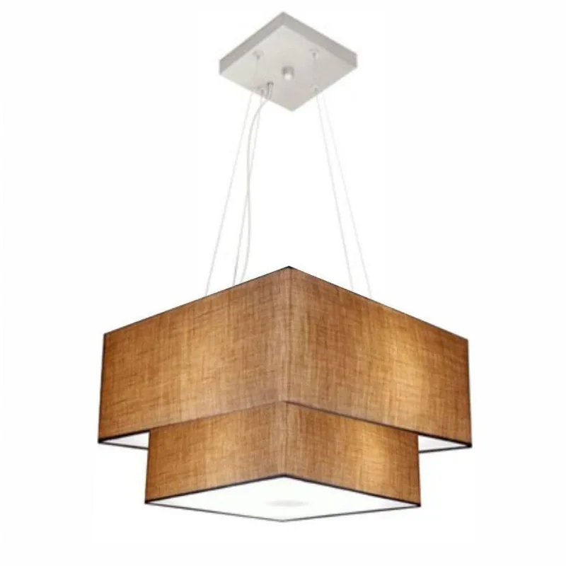 Pendente Quadrado Palha Mj-4157 Para Mesa De Jantar E Estar - Vivare Brasil Iluminação