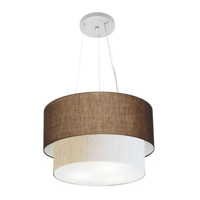 Pendente Cilíndrico Café E Branco Mj-4158