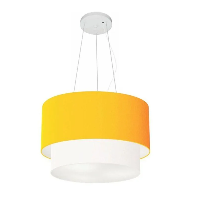 Pendente Cilíndrico Laranja E Branco Mj-4158