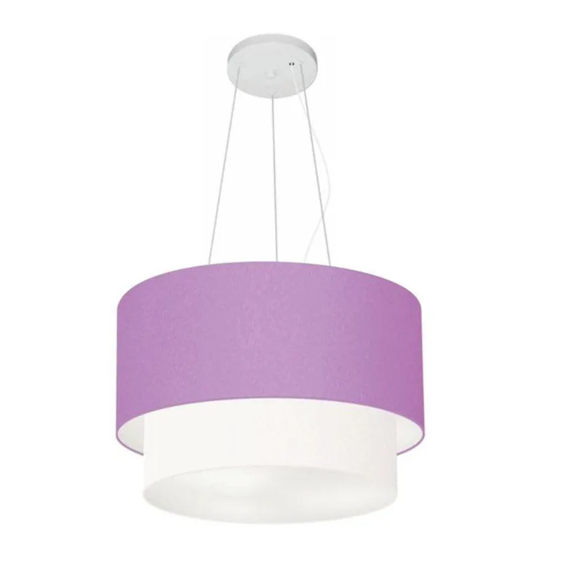 Pendente Cilíndrico Lilás E Branco Mj-4158