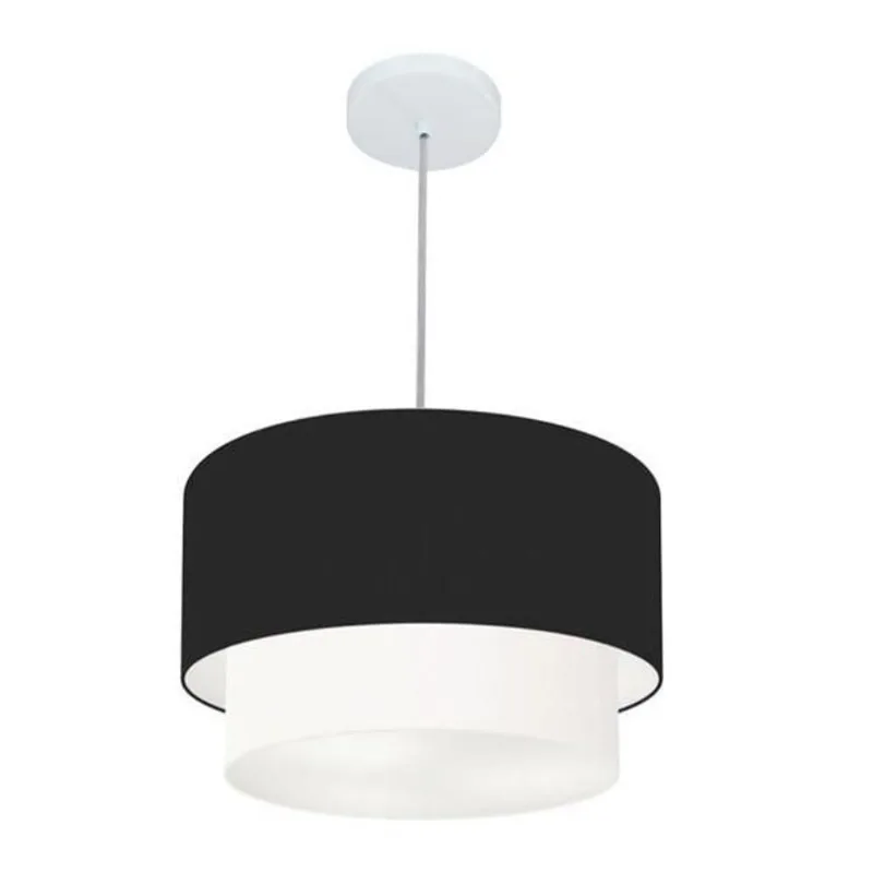 Pendente Cilíndrico Preto E Branco Mj-4160