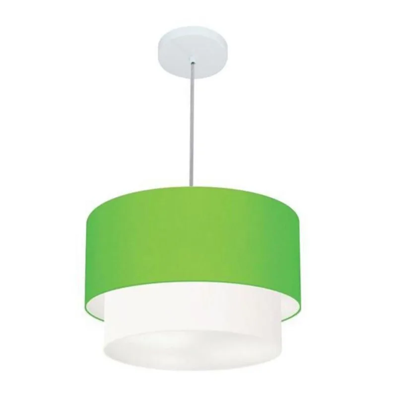 Pendente Cilíndrico Verde Limão E Branco Mj-4160