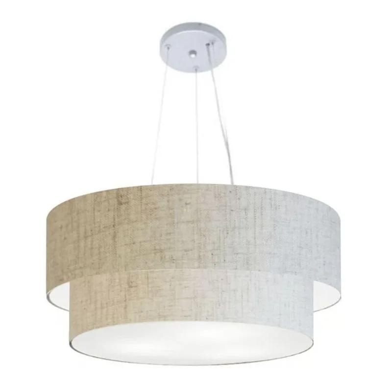 Pendente Cilíndrico Rustico Bege Mj-4171