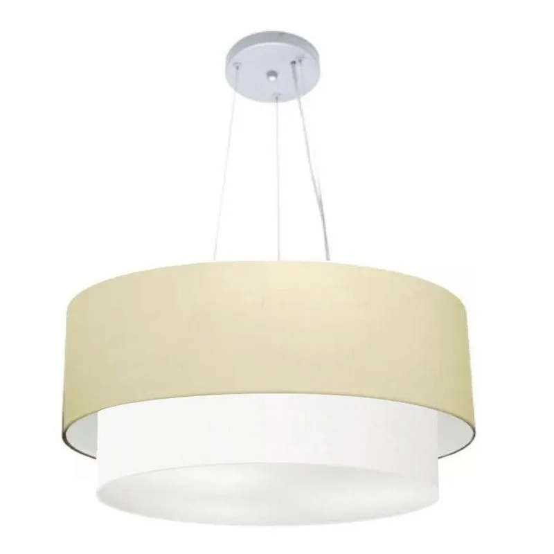 Pendente Cilíndrico Bege E Branco Mj-4179