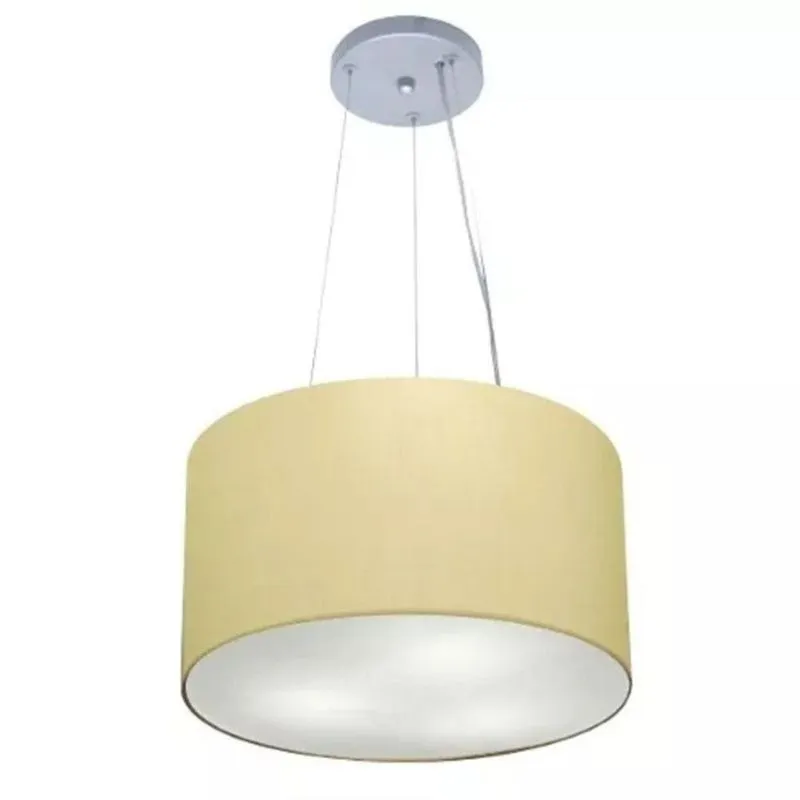 Pendente Cilíndrico Bege Mj-4182 Para Mesa De Jantar E Estar