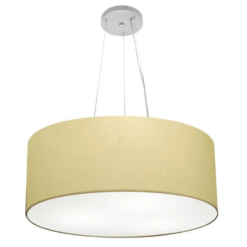Pendente Cilíndrico Bege Mj-4188 Para Mesa De Jantar E Estar
