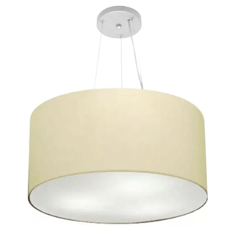 Pendente Cilíndrico Bege Mj-4189 Para Mesa De Jantar E Estar