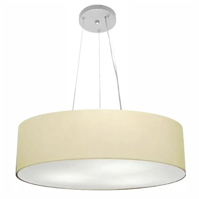 Pendente Cilíndrico Bege Mj-4190 Para Mesa De Jantar E Estar