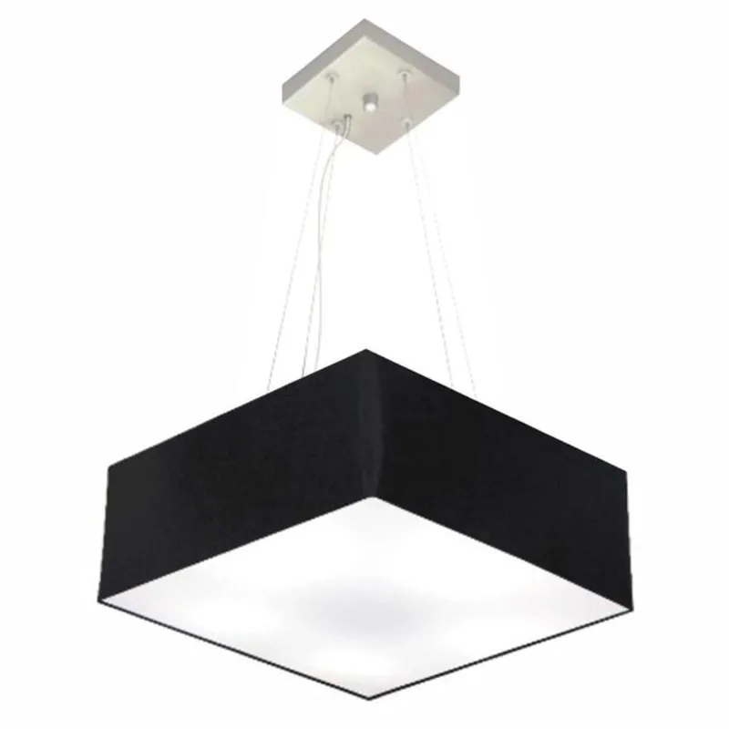 Pendente Quadrado Preto Mj-4196 Para Mesa De Jantar E Estar - Vivare Brasil Iluminação