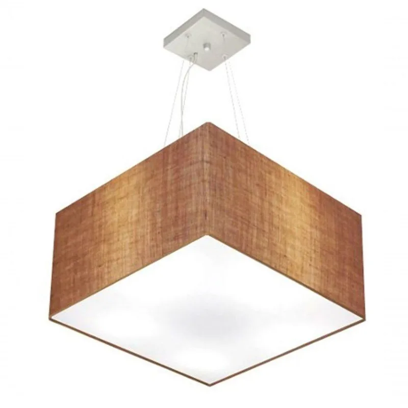 Pendente Quadrado Palha Mj-4199 Para Mesa De Jantar E Estar - Vivare Brasil Iluminação