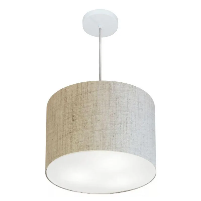 Pendente Cilíndrico Rustico Bege Mj-4216
