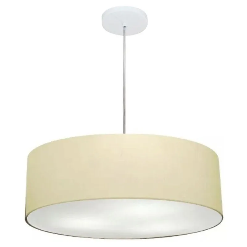 Pendente Cilíndrico Bege Mj-4217 Para Mesa De Jantar E Estar