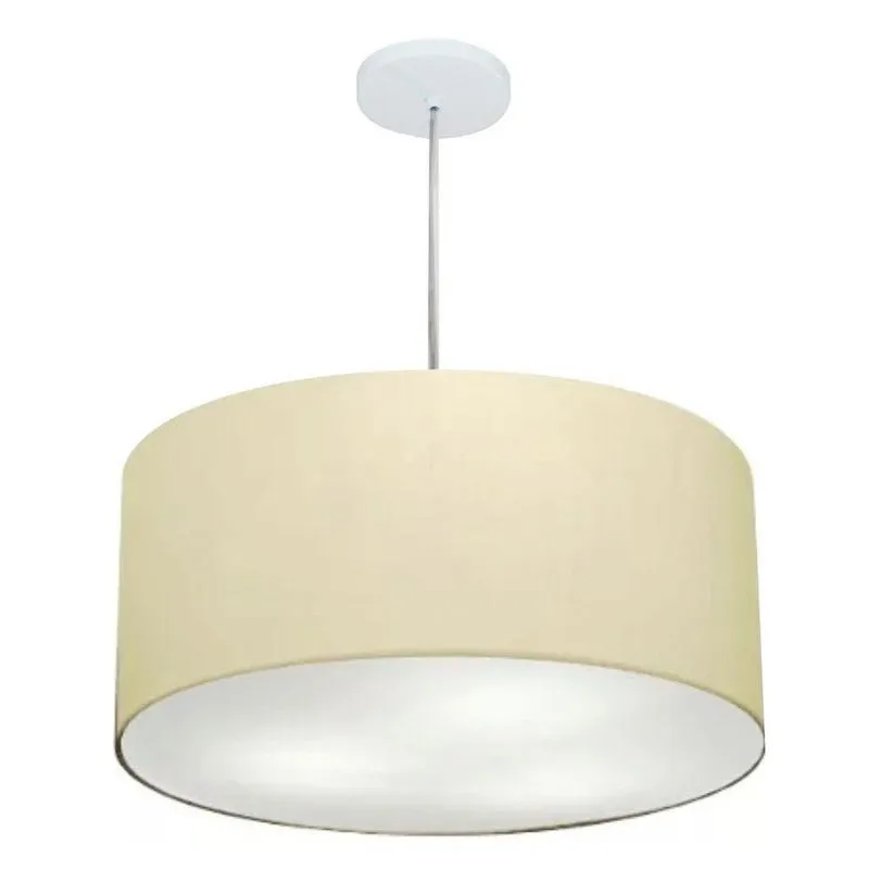 Pendente Cilíndrico Bege Mj-4219 Para Mesa De Jantar E Estar