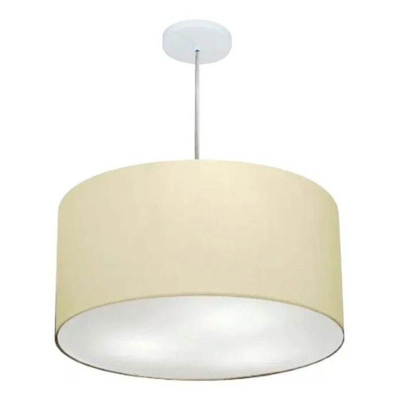 Pendente Cilíndrico Bege Mj-4220 Para Mesa De Jantar E Estar