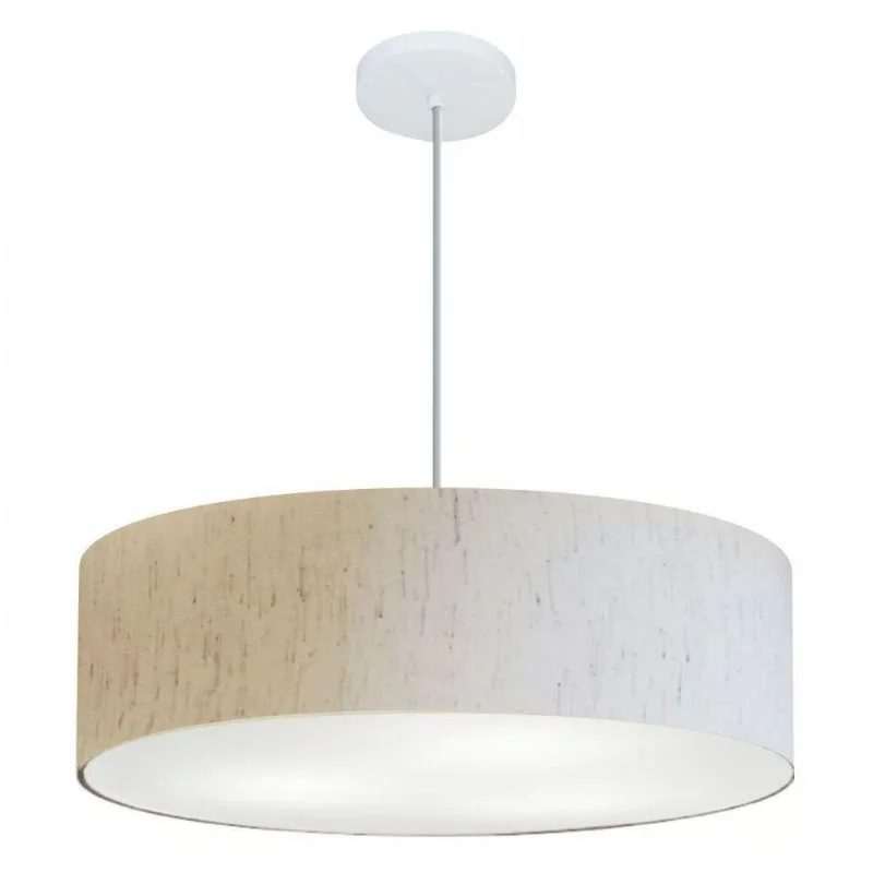 Pendente Cilíndrico Linho Bege Mj-4221