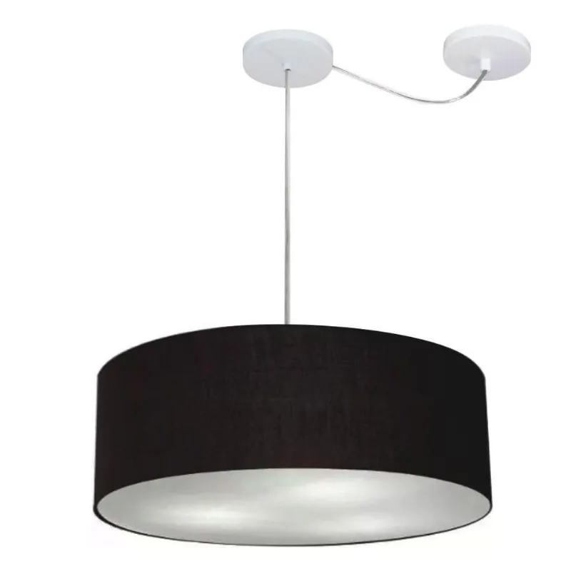 Pendente Cilíndrico Com Desvio Preto Mj-4222