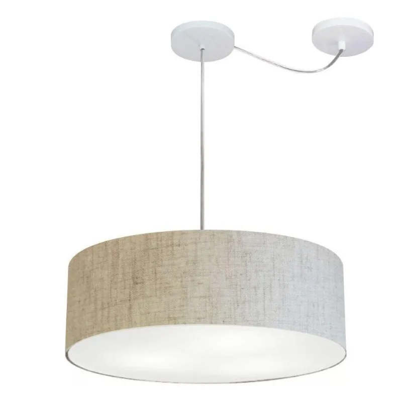 Pendente Cilíndrico Com Desvio Rustico Bege Mj-4222